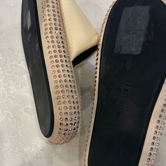 JW Anderson Cream Embellished Slide Sandals - Picture 4 of 4